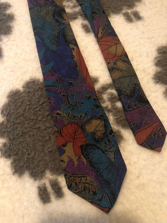 Miami Vice Era Skinny Tie || 1980s || Tropical Pr… - image 1