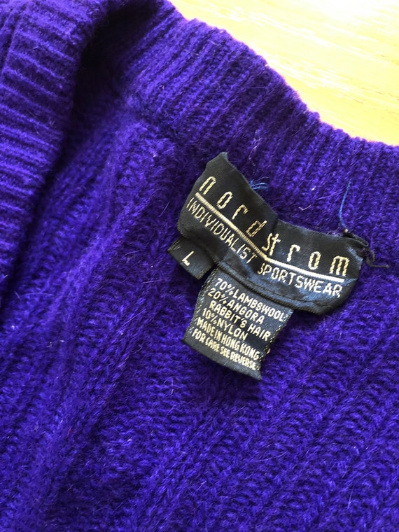 Blue/Purple 80's Nordstrom Lambswool & Angora Car… - image 4