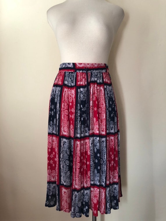 Vintage Bandana Print Skirt || Large || 1980s - image 1