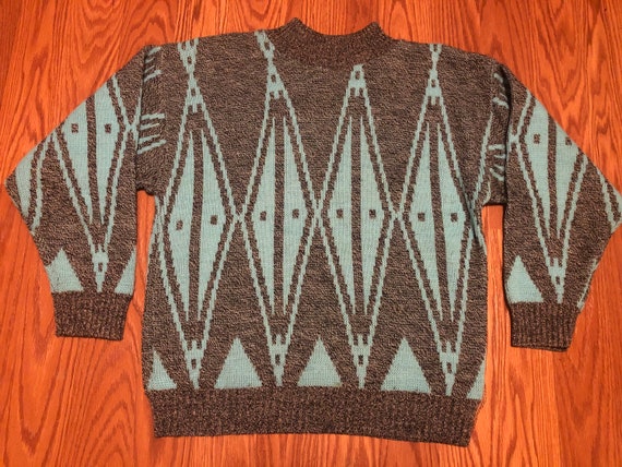 80s Pastel Geometric Sweater || Medium - image 2