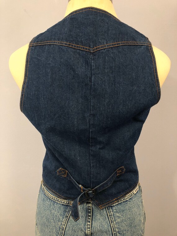 1980s does 1950s Western Denim Vest by St. Leger … - image 3