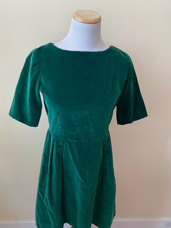 1960's Green Velvet Cocktail Mini Dress || XS || … - image 2