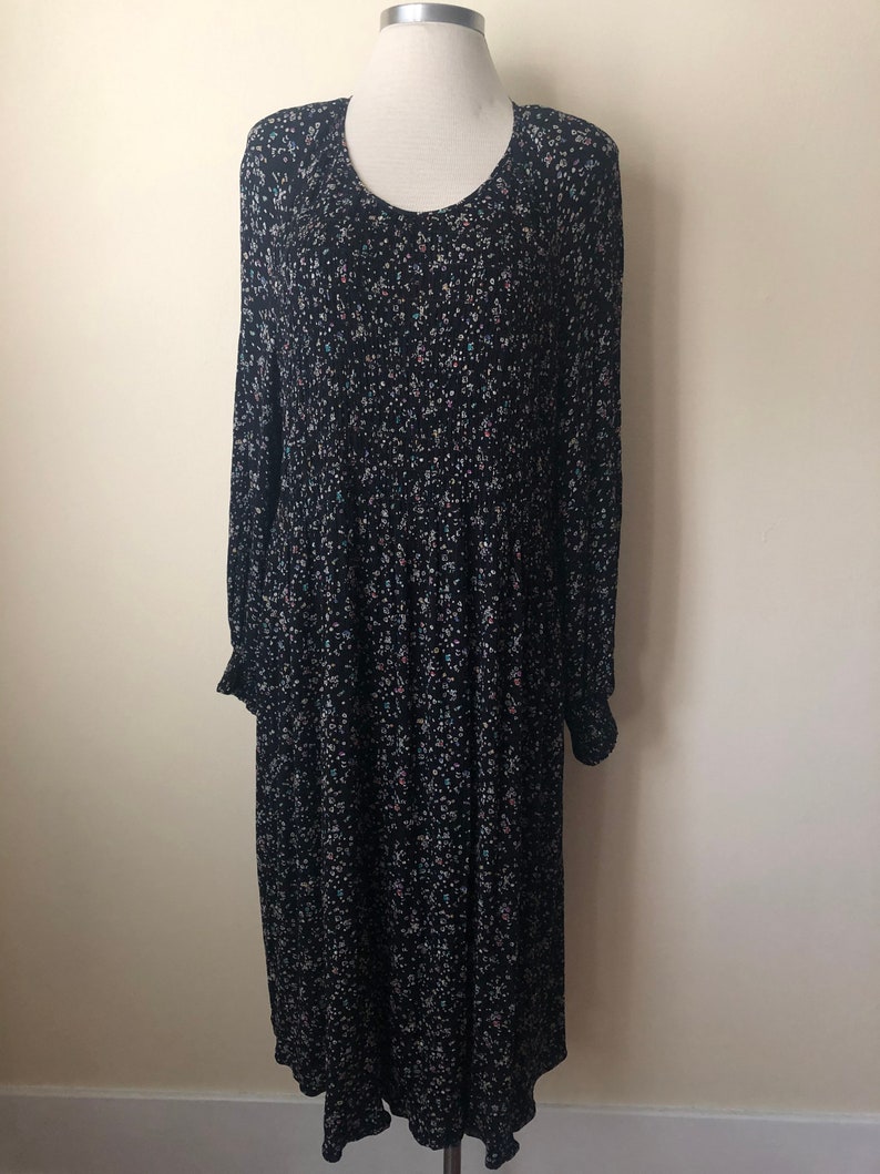 CHEZ by Tandy 80s Plus Size Floral Dress Grunge 1X