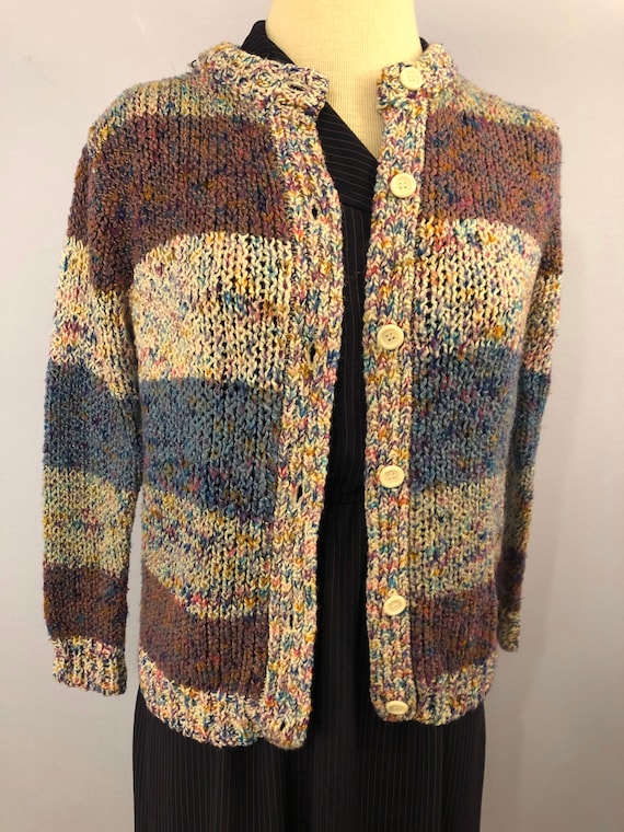 Pastel Rainbow Cardigan || Vintage Sweater || Sus… - image 3