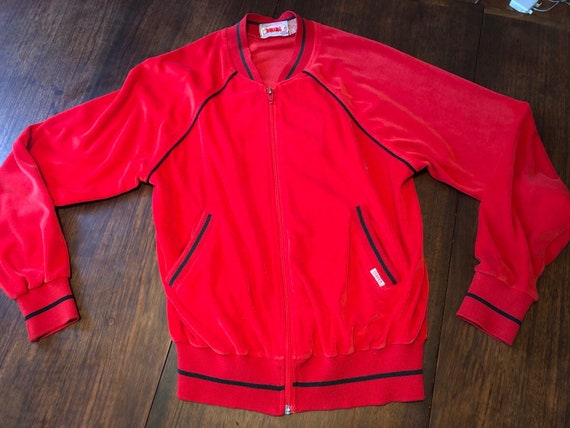 Red velour jacket - image 4