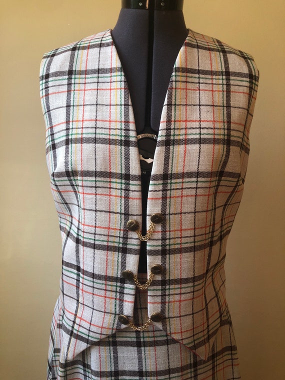 Rad Rainbow Plaid Unique Matching Set - Vest & Sk… - image 6