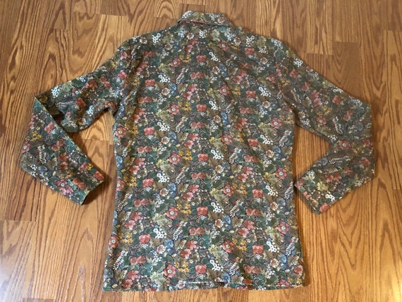 Botanical Spring Bloom Print Polyester Button-Up … - image 5