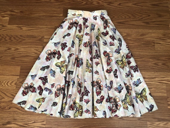 1950's Butterfly Circle Skirt with Riveted Rhines… - image 1