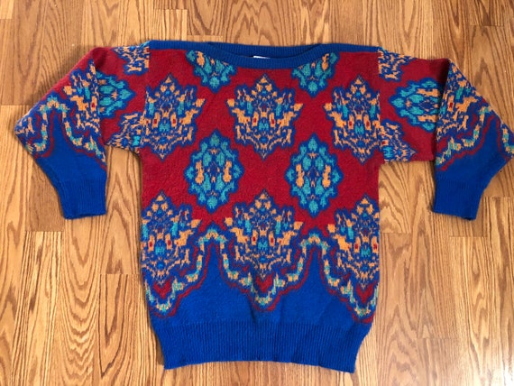 Cool 80s Knit Sweater || Large - image 1