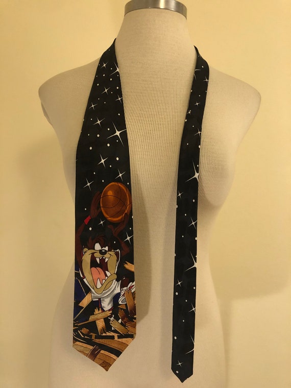Vintage Space Jams Taz Dunking Galaxy Tie || 1990s
