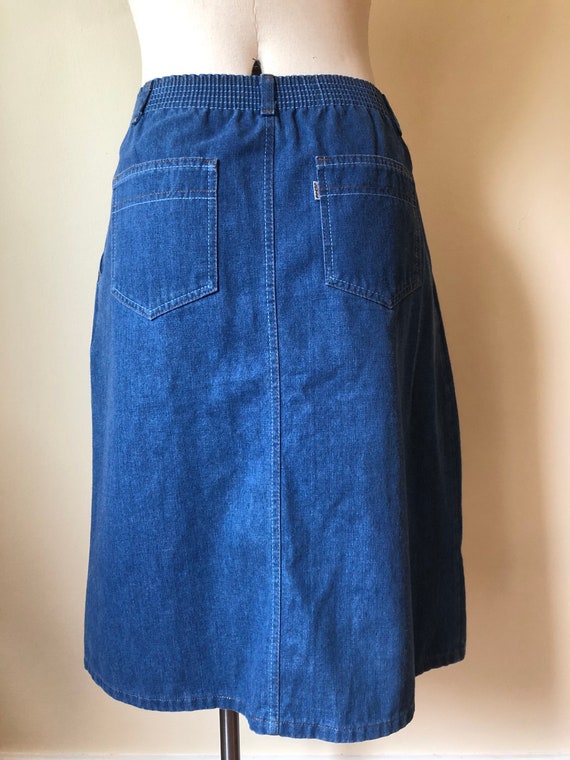 Vintage Levis White Tab Lighter Wash Denim Skirt … - image 6