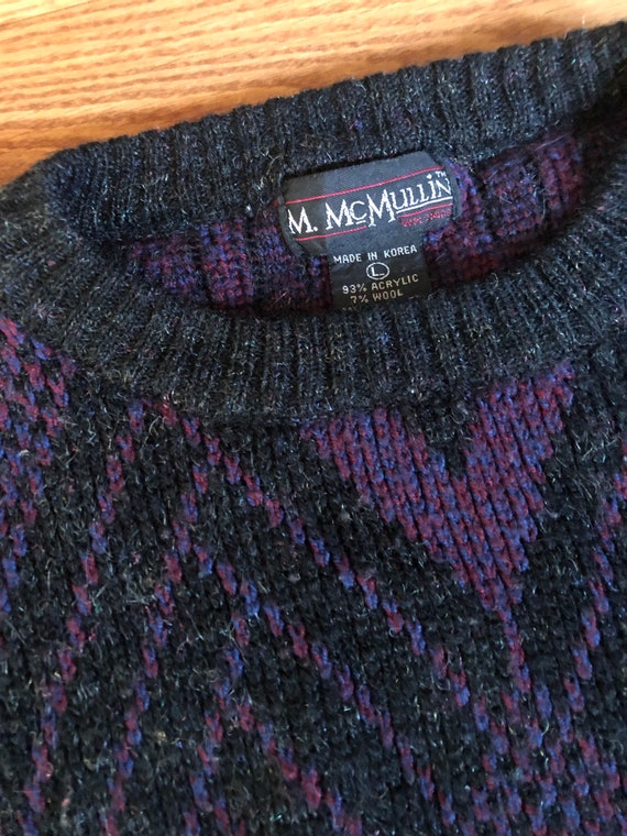 Cool Vintage Mod Knit Sweater || Large || 1980s - image 4