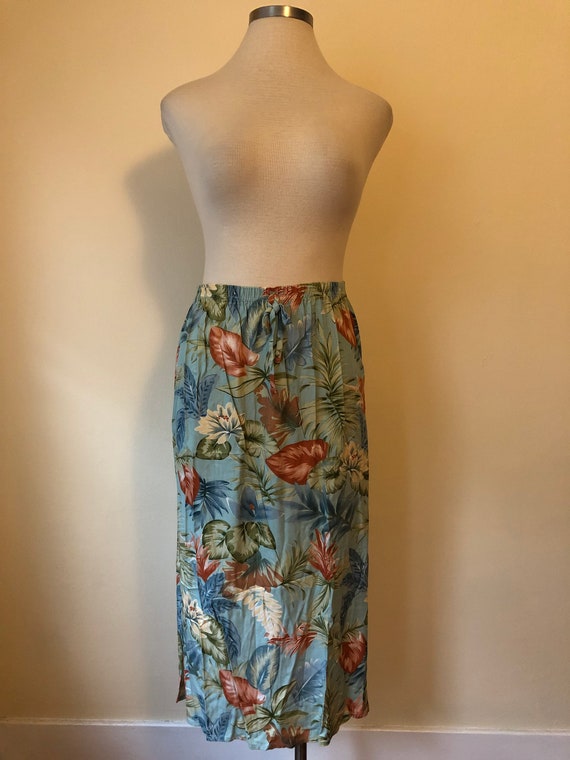 80s Tropical Summer Skirt || Medium