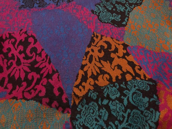 Jazzy 1980s Patchwork Pattern Knit Sweatshirt || … - image 3