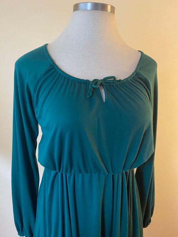 1970s Emerald Green Day Dress by Verona || Large - image 3