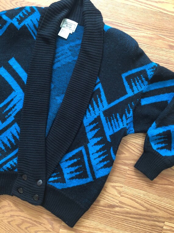 Vintage Oversize Acrylic Knit Cardigan || Medium |