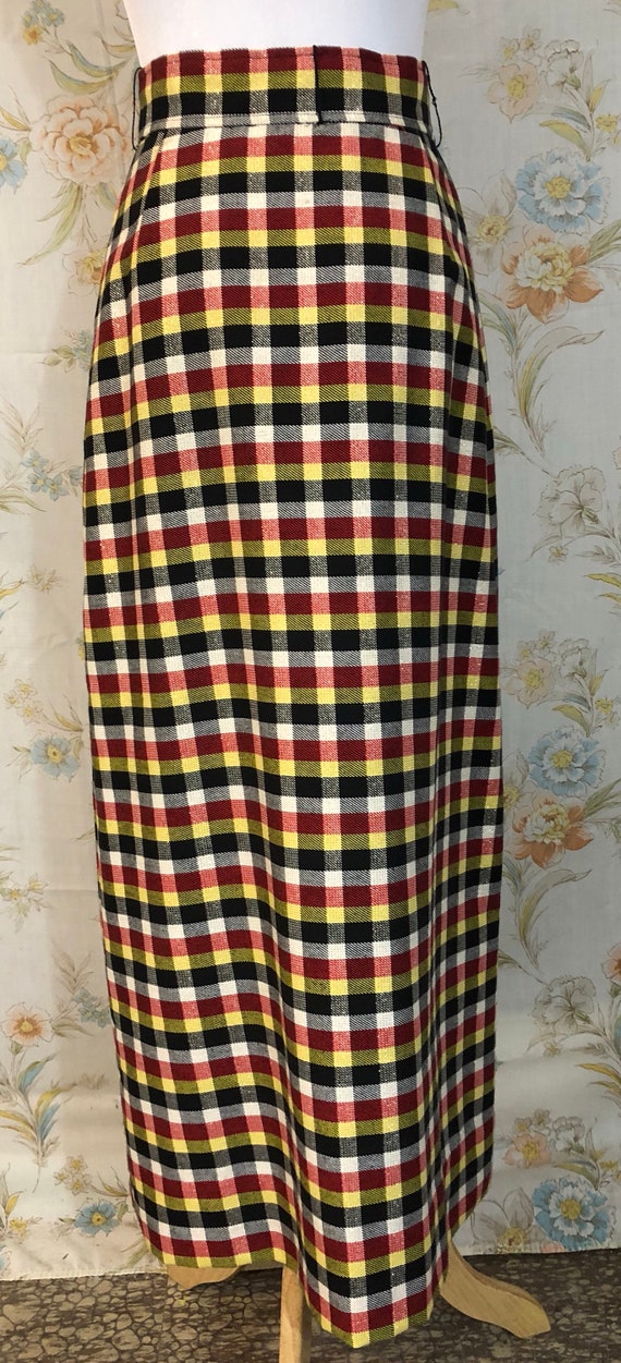 1970's Maxi Metallic Plaid Skirt || Small - image 4