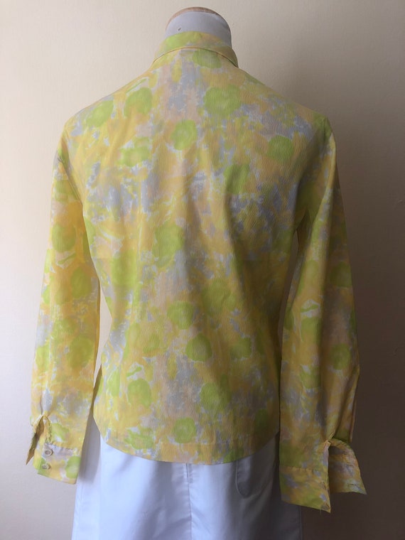 Mid-Century Floral Print Blouse with Pussy Bow ||… - image 3