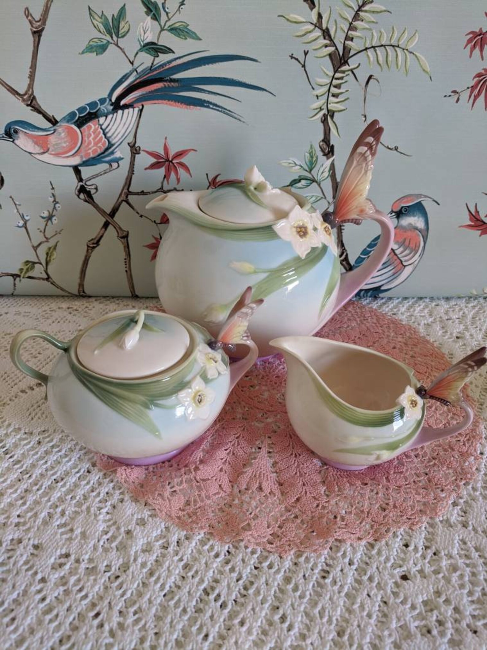 Franz collectable porcelain butterfly tea cup and saucer. Etsy