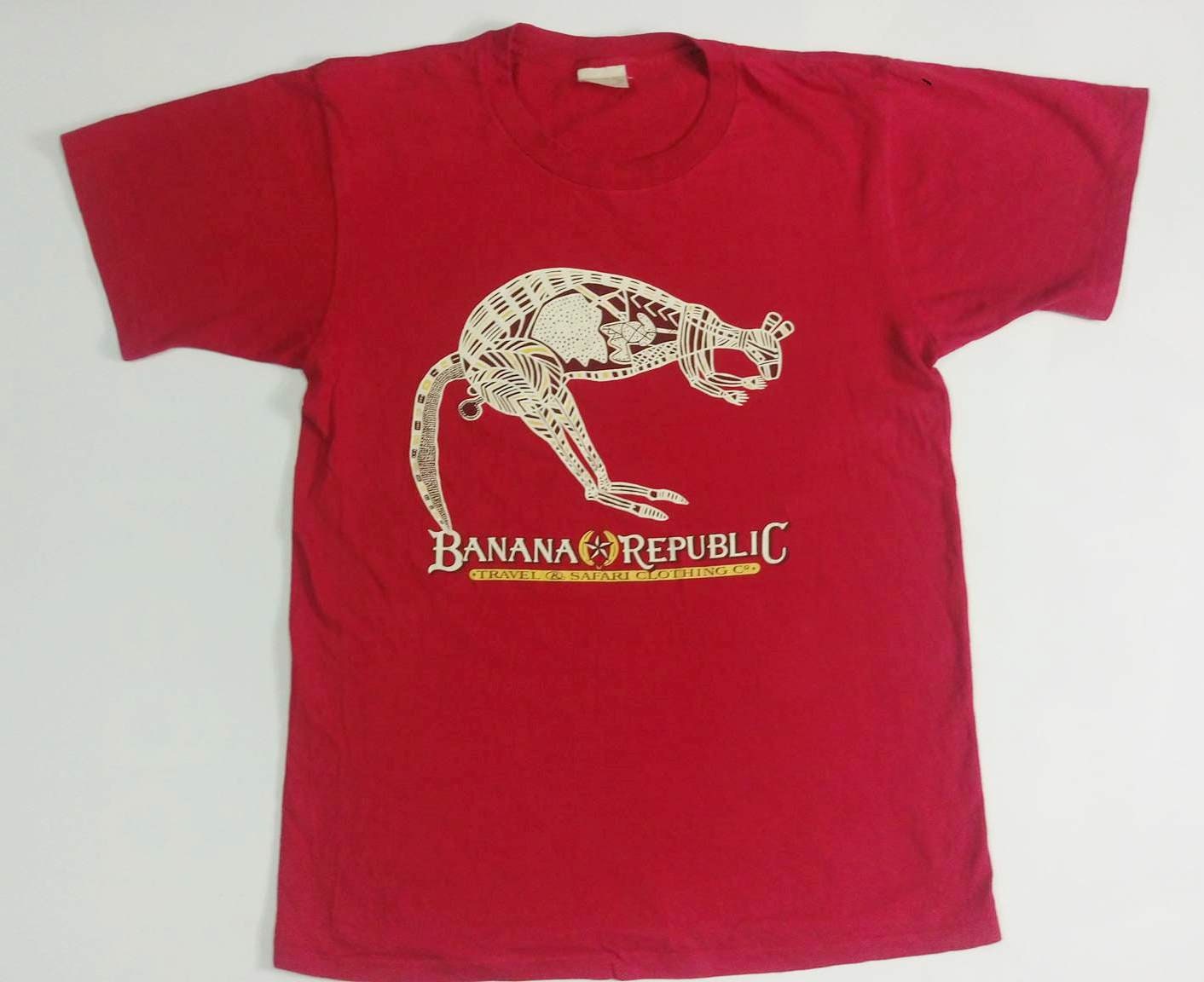 Rare Vintage 80s Banana Republic kangaroo tshirt Rock art Etsy