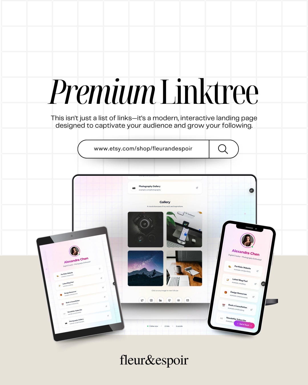 Premium Premade Linktree Website Template | Modern Animated Bio Link ...