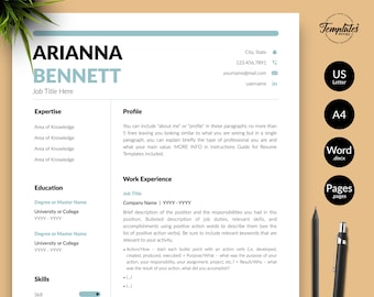 Best Simple Resume Template Etsy / Basic & Clean Resume + Cover + References / CV for Word and Pages / Perfect Resume for Any Job Position