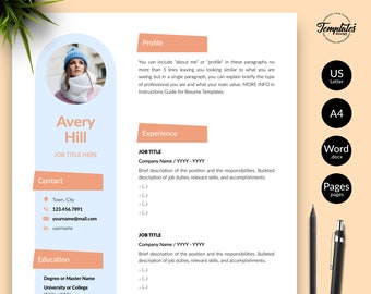 Creative Resume Template for Word / Instant Download CV Template / Creative CV Design and Cover Letter included / CV Word & Pages Compatible