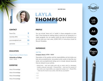 Simple Resume Template Etsy / Basic & Clean Resume + Cover Letter + References / CV for Word and Pages / Perfect Resume for Any Job Position
