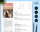 Modern Resume Template, Cover Letter, References (Digital Download)