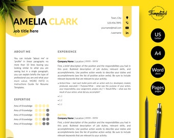 Creative Resume Template for Word / Best Professional Resume for Designers / Graphic Designer CV Design / Marketing Resume Downloadable