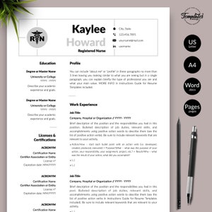 Registered Nurse Resume Template, Medical CV, RN Grad (Digital Download)