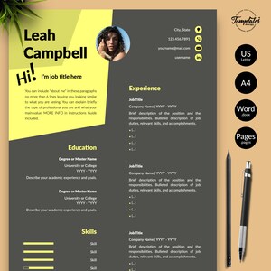 Instant Download Resume Template Word / Curriculum Vitae / Creative Word Resume for Any Job / Modern and Minimalist Resume with Cover Letter
