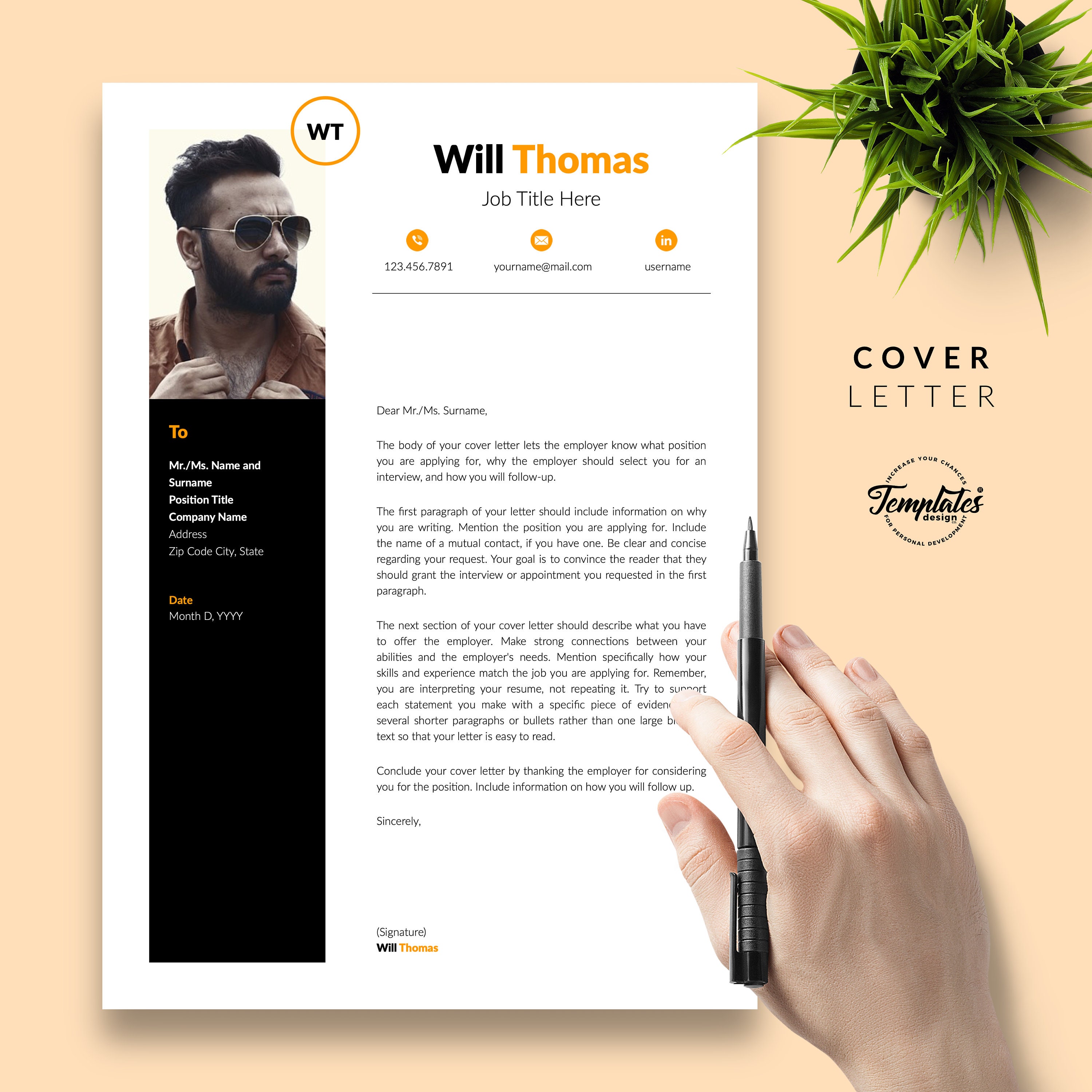 Creative & Modern Resume Template With Photo / Professional CV Template ...