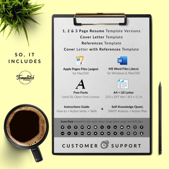 Creative Cv With Photo Cover Modern Resume Design For Word Pages Best Resume Template Etsy 2019 One Two And Three Page Resumes