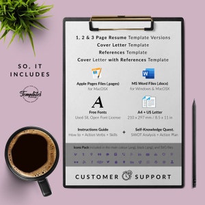 Modern Resume with Photo Cover / Perfect CV for Word and Pages / Best Professional Resume Template Etsy / 1, 2, and 3 Page Resume Design image 10