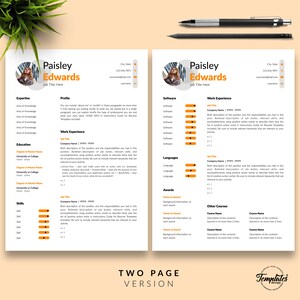 Modern Resume Template for Word & Pages / Clean and Basic CV Cover Letter References / 1, 2, and 3 Page Resume Design / Instant Download image 3