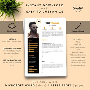 Creative & Modern Resume Template With Photo / Professional CV Template ...