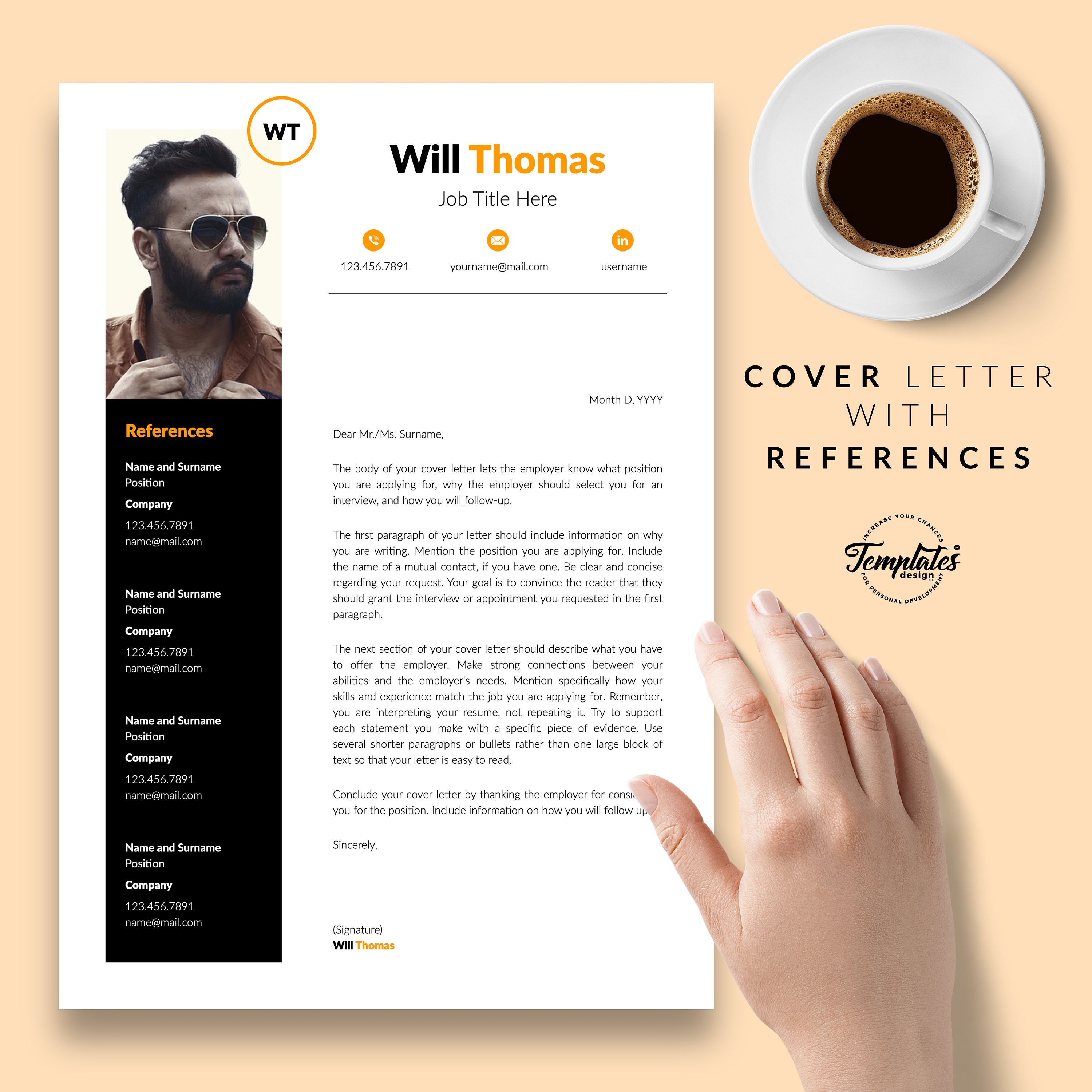 Creative & Modern Resume Template With Photo / Professional CV Template ...