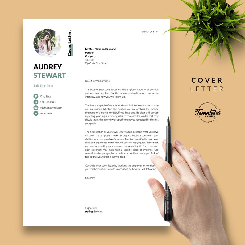 Modern Resume with Photo Cover / Perfect CV for Word and Pages / Best Professional Resume Template Etsy / One, Two, and Three Page Resume image 5