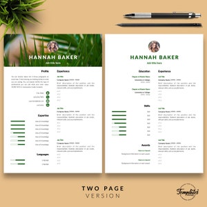 Creative & Modern Resume CV Template Editable With Ms Word and Pages ...