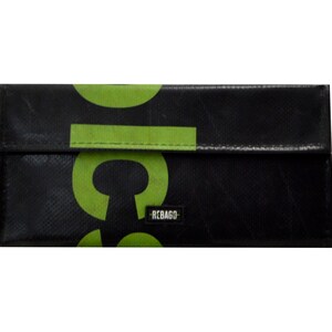 May include: Black wallet with a green logo that says "REBAGO".