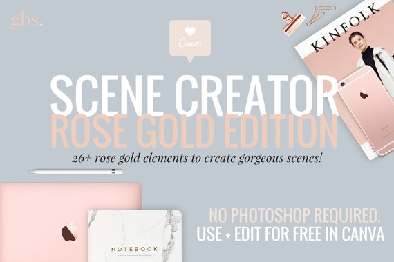 Rose Gold Product Mockups  Scene Creator Canva
