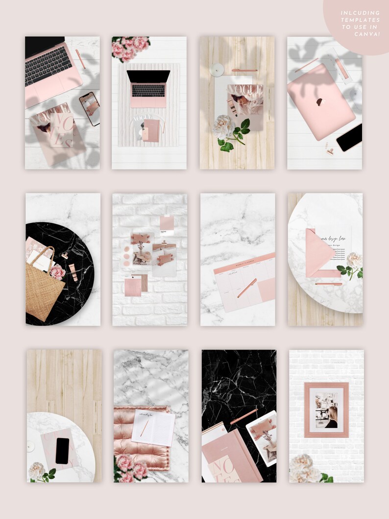 Download Rose Gold Product Mockups Scene Creator Canva iPhone | Etsy
