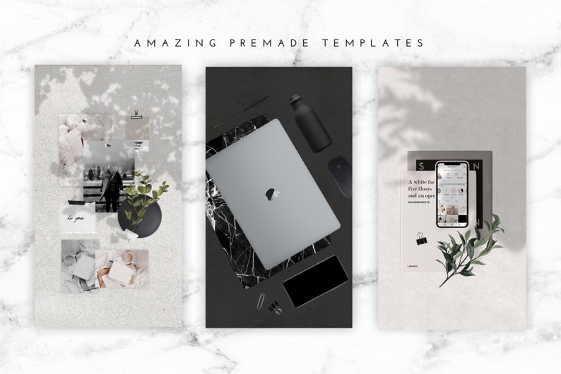 Silver Space Grey Product Mockups Scene Creator Canva iPhone, iPad, and Laptop Mockups, Accessories, Transparent PNG with Shadow image 7