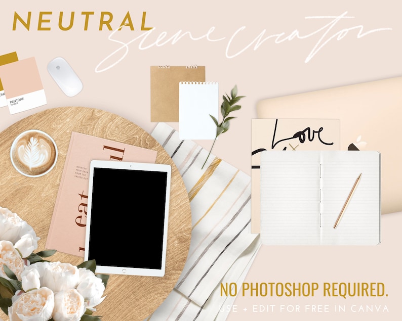 Download Neutral Gold Product Mockups Scene Creator Canva iPhone | Etsy
