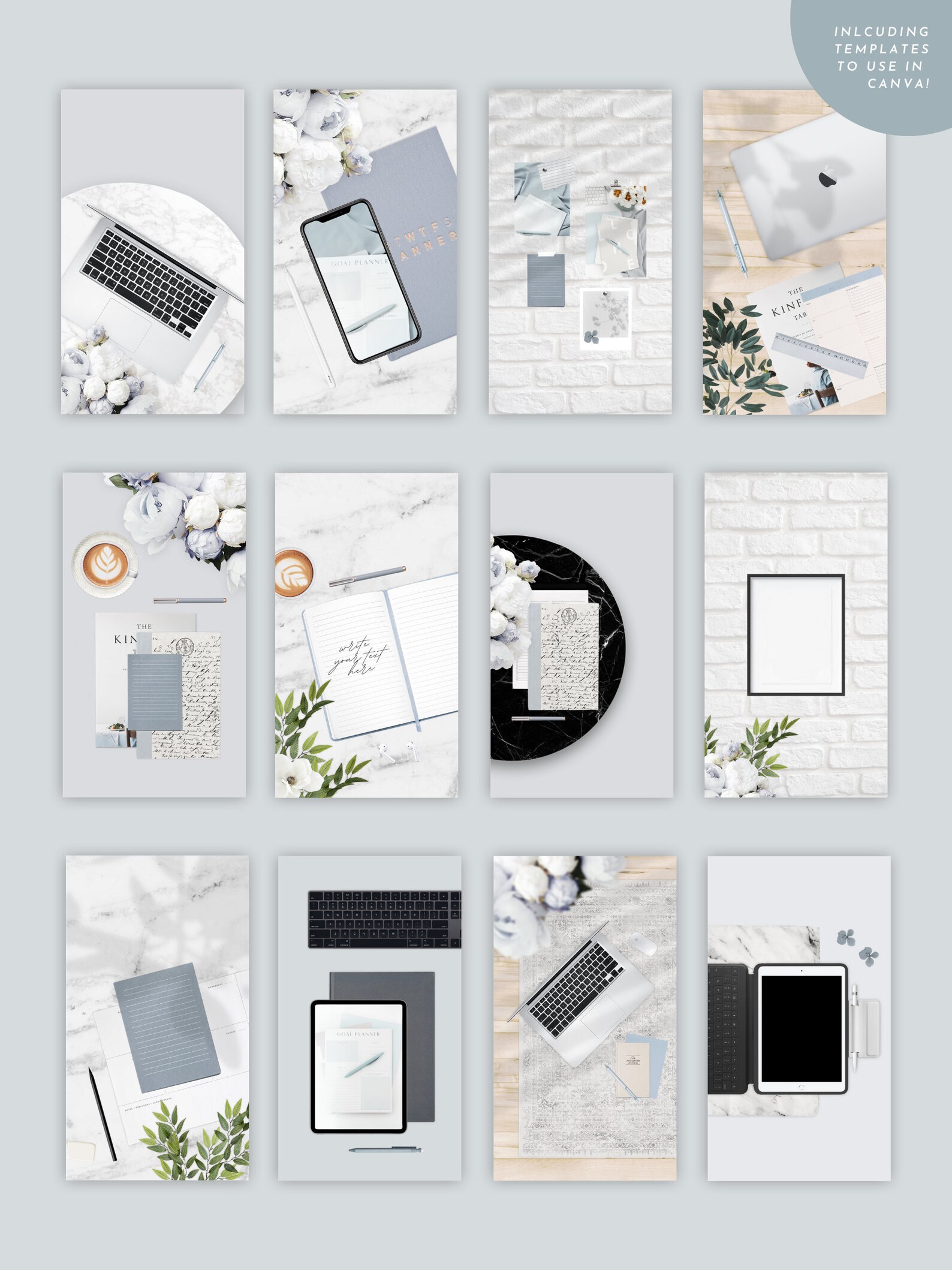 Download Soft Blue Product Tech Mockups Scene Creator Canva | Etsy