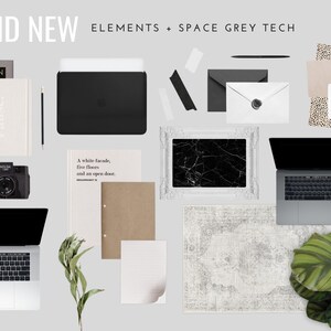 Silver Space Grey Product Mockups Scene Creator Canva iPhone, iPad, and Laptop Mockups, Accessories, Transparent PNG with Shadow image 4