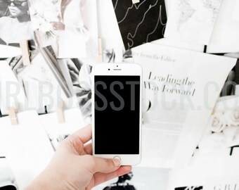 Minimal Dark Styled Stock Photo | iPhone Mockup + Moodboard (Digital Image / Styled Photos / Stock Images / Blog Stock / Blogging Image)