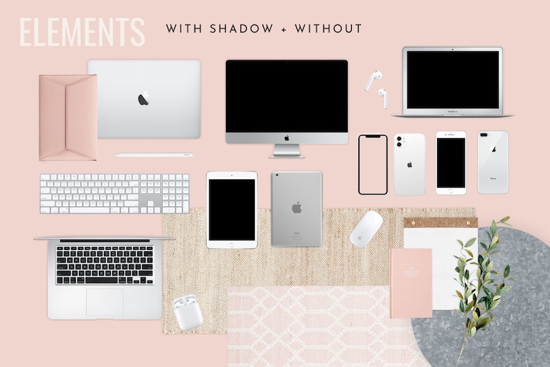 Download Blush Tech Product Mockups Scene Creator Canva iPhone | Etsy