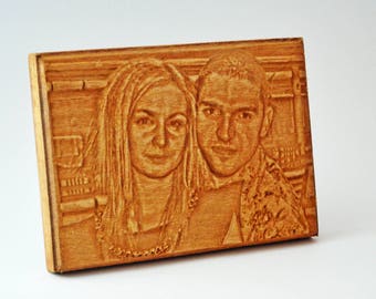 Personalized Engraved Photo Portrait, Custom Photo Portrait, Personalized Wedding Gift, Wooden Portrait, Wooden Photo, Engraved Picture